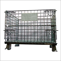 Sliver Steel Pallet Mesh Cage