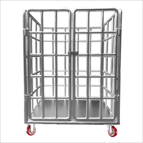 Sliver Pu Wheels Cage Trolley