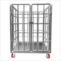 Sliver Pu Wheels Cage Trolley