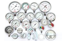 Bourdon Tube Pressure Gauge - Stainless Steel 304, 50mm To 6 Inch Nominal Diameter, Weather Proof Glycerine Filled | Black Aluminium Pointer, White Coated Dial, Factory Calibration Certificate