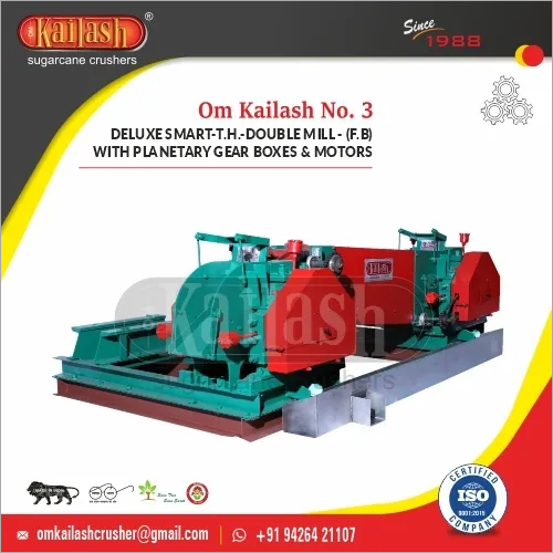 Double mill sugarcane crusher for jaggery making machinery