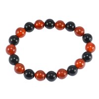 Black & Red Onyx Bead Bracelet Pg-156001 Gender: Unisex