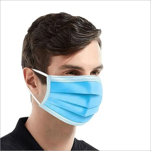 3 Ply Non Woven Mask With Pure Melt Blown Filter With Nose Pin - Spun Material, 90x175 mm, Blue Color | Soft Design for Comfort and Fit