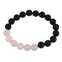 Rose Quartz & Black Onyx Stone Bracelet Pg-156005