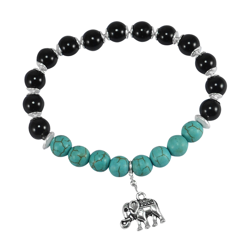 Turquoise & Black Onyx Stone Bracelet Pg-156019 Gender: Women