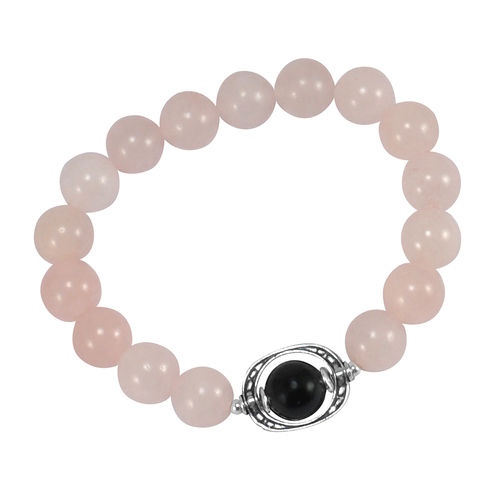 Rose Quartz & Black Onyx Stone Bracelet Pg-156022 Gender: Women