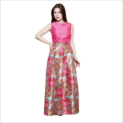 Bhagal Puri Silk Long Dress
