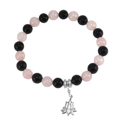 Rose Quartz & Black Onyx Stone Bracelet PG-156023