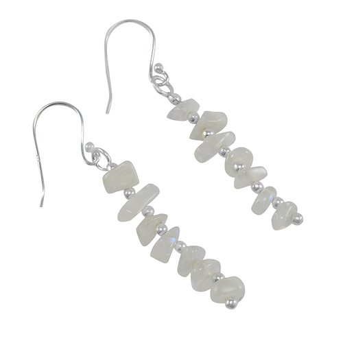 Rainbow Moonstone Silver Earring Pg-156028 Gender: Women