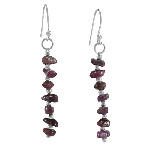 Ruby Stone Silver Earring Pg-156029 Gender: Women