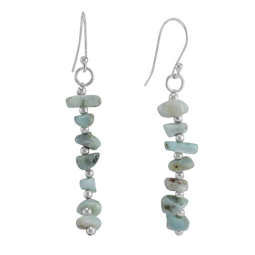 Larimar Gemstone Silver Earring Pg-156030 Gender: Women