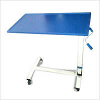 Adjustable Overbed Table - Mild Steel Frame, 2x1 Feet Top Size, Blue Color | Height Adjustable 1.5-4 Feet, Epoxy Powder Coated Finish, Load Capacity 10-20 Kg