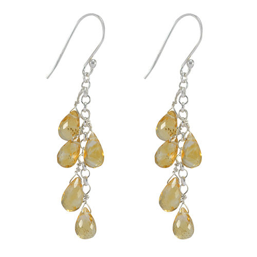 Citrine Gemstone Silver Earring Pg-156049 Gender: Women