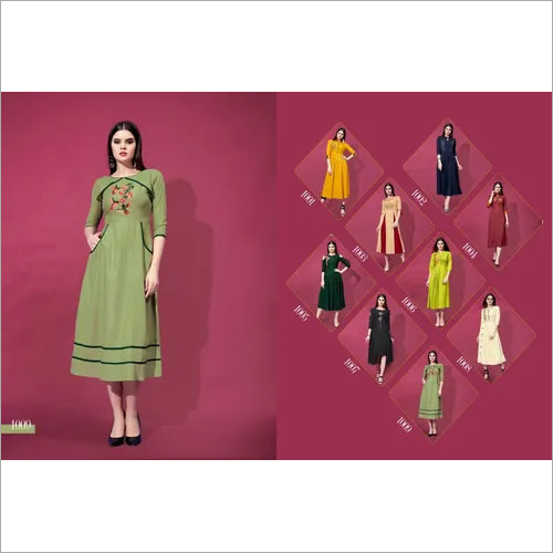 Spring Allora Riya Designer Rayon Embroidery Kurtis Set