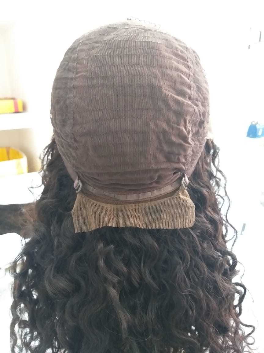 Women Natural Curly  Full Lace Human Hair Wig