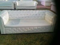 Party Decoration White Rexine Sofa