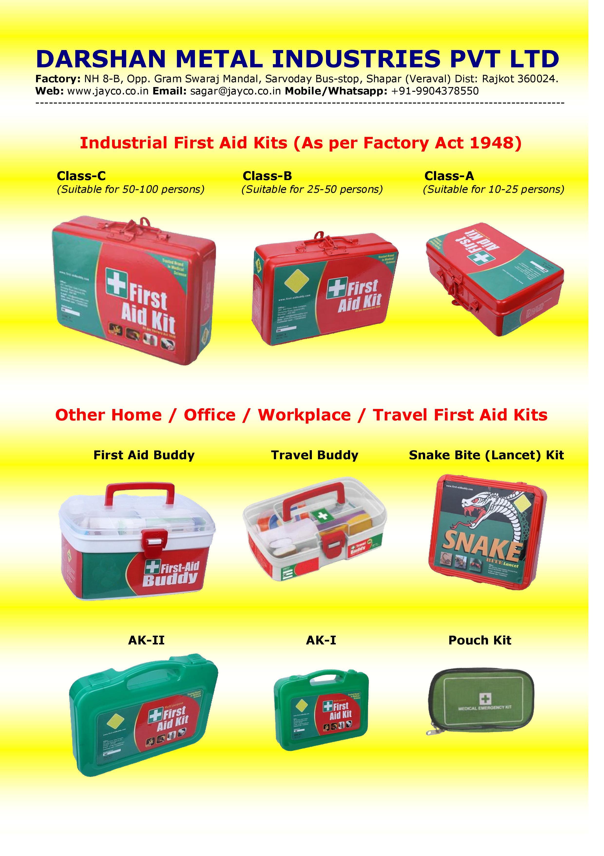 Industrial First Aid Kits / Medical Emergency Kits for Factories