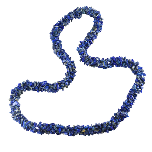 Lapis Lazuli Gemstone Chips Necklace Pg-156076 Size: 1.4X66.2 Cm.