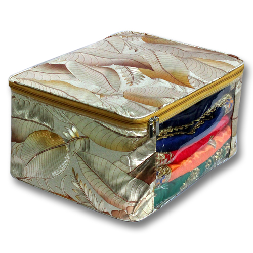 Golden Leaves Design Multi saree packing bag