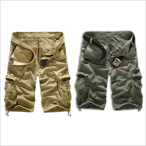 Men Cargo Combat Shorts Half Pants Cotton Multi Pocket Knee Length