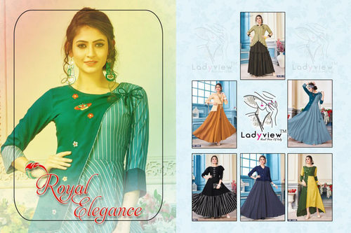 Spring Aneri-2 Ladyview Lining Rayon Slub New Kurti Set