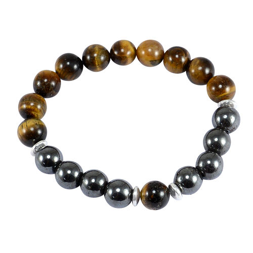 Hematite & Tiger Eye Silver Bracelet PG-156254