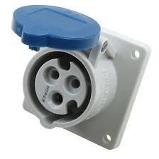 Mennekes 1366 IP44 16Amp 3Pin Industrial Socket Straight
