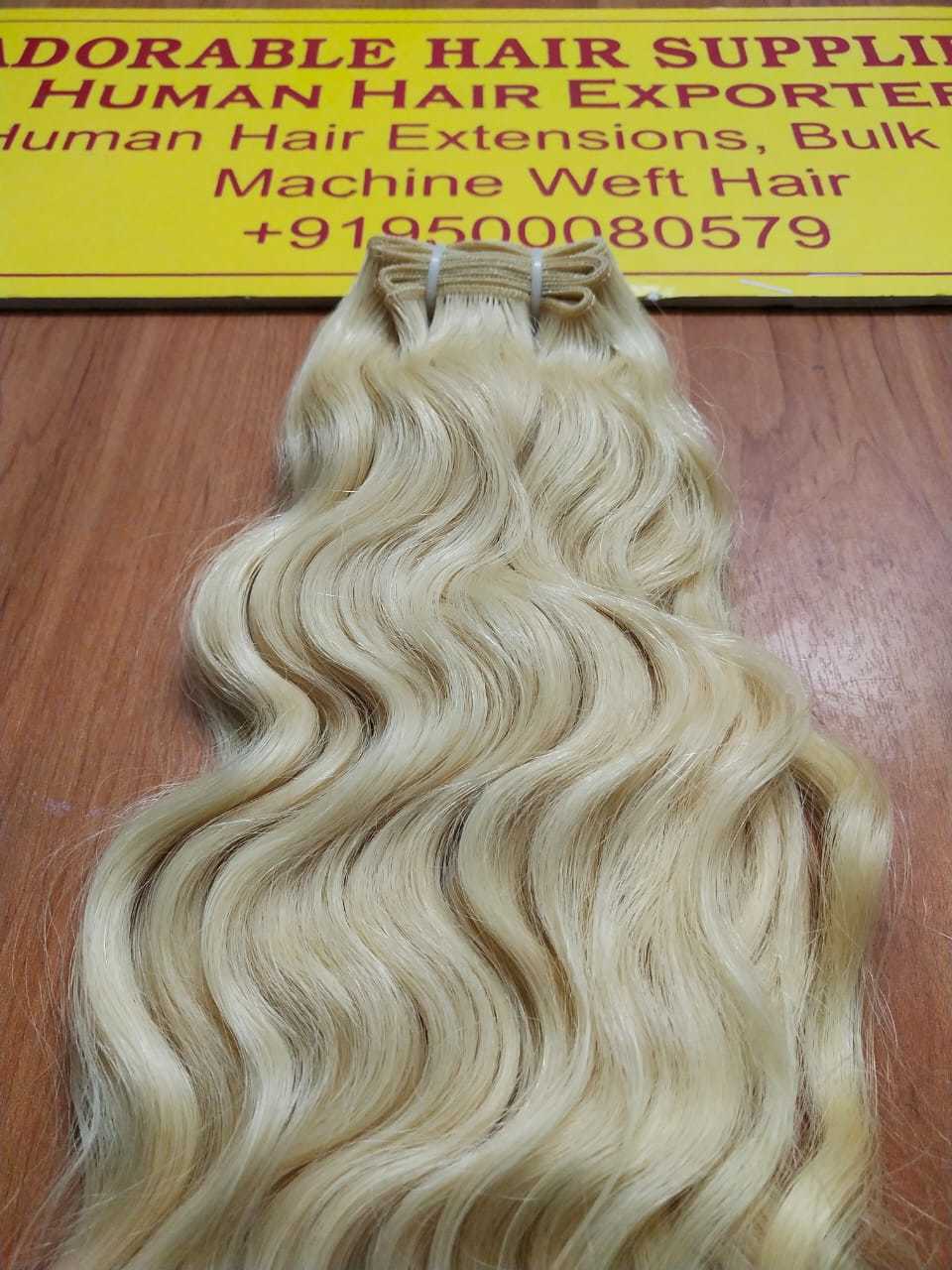BLONDE WEFT INDIAN HAIR EXTENSIONS