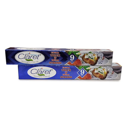 Claret 9 Mtr Food Grade Aluminium Foil Roll (Pack of 2)