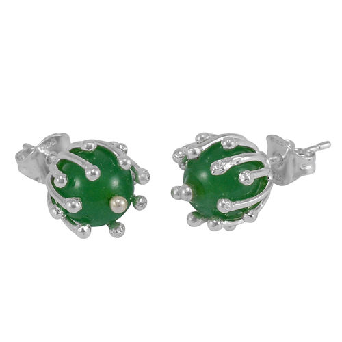 Green Onyx Silver Ear Stud Earring Pg-156264 Gender: Women