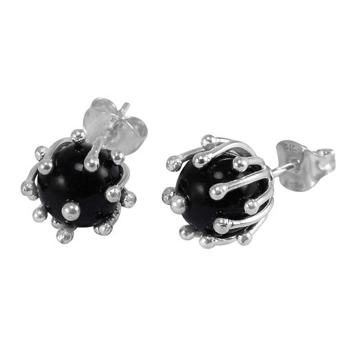 Black Onyx Silver Ear Stud Earring Pg-156265 Gender: Women