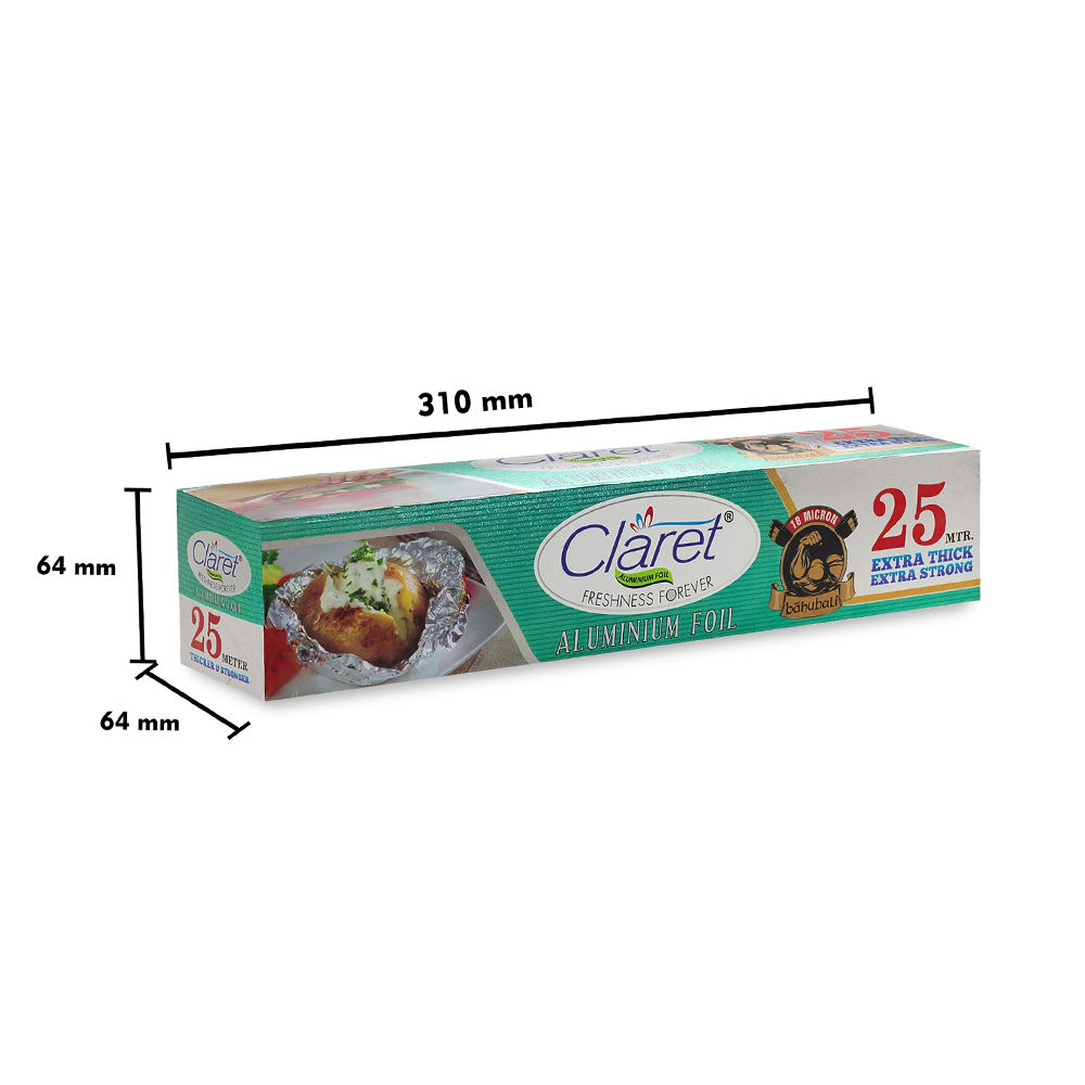 Claret Bahubali 25 Mtr Food Grade Aluminium Foil Roll (Pack of 2)