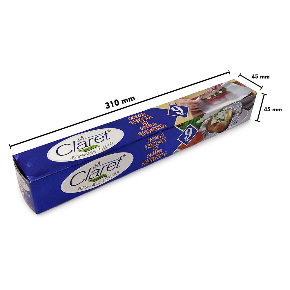 Claret 9 Mtr Food Grade Aluminium Foil Roll (Pack of 4)