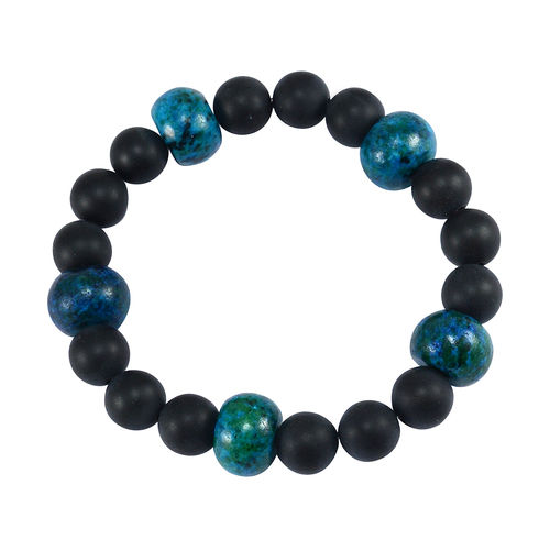 Chrysocolla & Matte Onyx Bracelet PG-156272