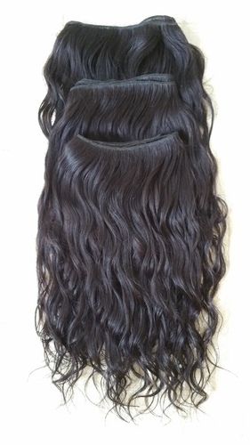 Natural Colour Temple Wavy Human Hair