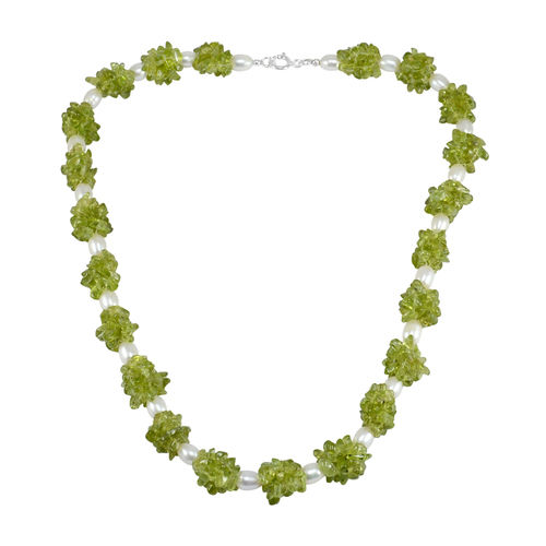 Peridot & Pearl Silver Necklace PG-156294