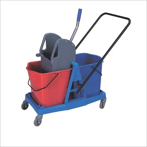 Mop Wringer Trolley 2 Bucket - Down Press 25 Ltr +25 Ltr