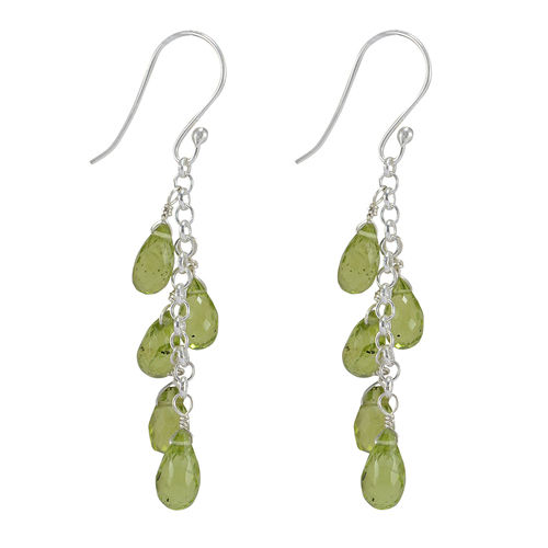 Peridot Gemstone Silver Earring Pg-156298 Gender: Women