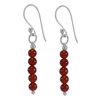 Carnelian Stone Silver Earring Pg-156319 Gender: Women