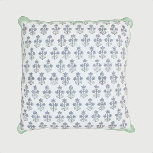 Green floral cushion cover