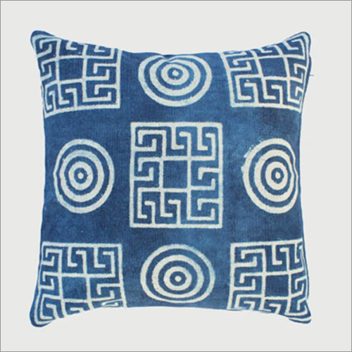 Geometric Indigo Print Cushion Cover