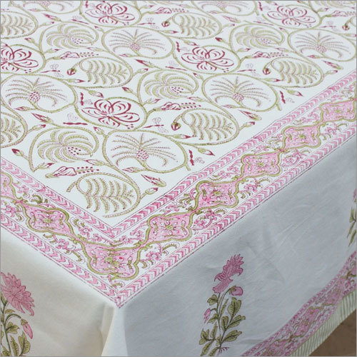 Pink Floral Print Table Linen