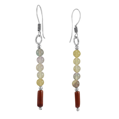 Jasper & Citrine Stone Silver Earring Pg-156362 Gender: Women