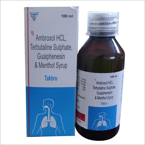 100 ml Ambroxol HCL Terbutaline Sulphate Guaiphenesin And Menthol Syrup