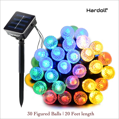 Abs Plastic 30 Led Solar Figured Ball Decorative String Outdoor Light