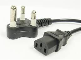 Computer Power Cord C13 - 5Amp Indian Plug/ 2mtr