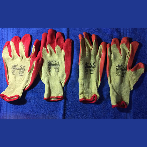 White And Red Hand Gloves