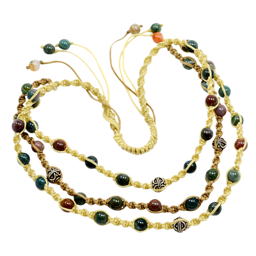 Multi Agate Necklace PG-156404 By SILVESTO INDIA