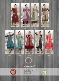 7seasons Shabana Cotton Silk Jacket Kurti - Size M(38) And L(40), Length 46"+ | Suitable For All Seasons: Summer, Rainy, Spring, Winter