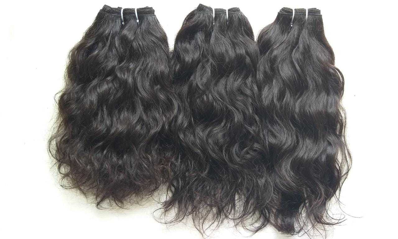 Natural Wavy Single Drawn Remy Indian Virgin Human Hair